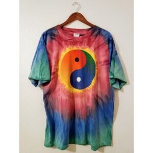 Vintage 1995 Big Production Tie Dye Grateful Dead Style Tee Ying Yang Rare SZ XL